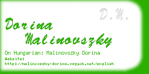 dorina malinovszky business card